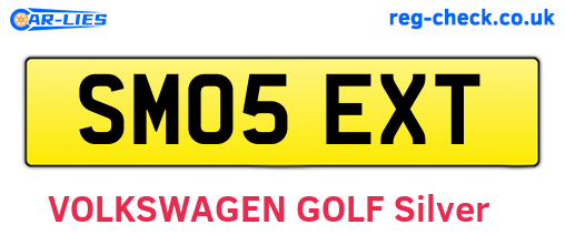 SM05EXT are the vehicle registration plates.