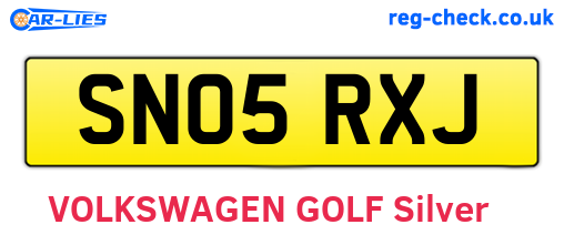 SN05RXJ are the vehicle registration plates.