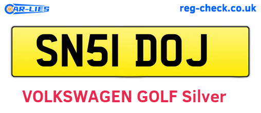 SN51DOJ are the vehicle registration plates.
