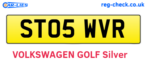 ST05WVR are the vehicle registration plates.
