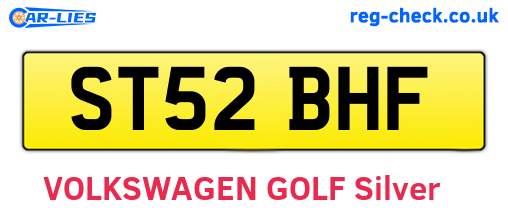 ST52BHF are the vehicle registration plates.