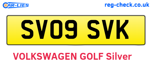 SV09SVK are the vehicle registration plates.