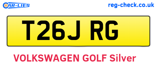 T26JRG are the vehicle registration plates.