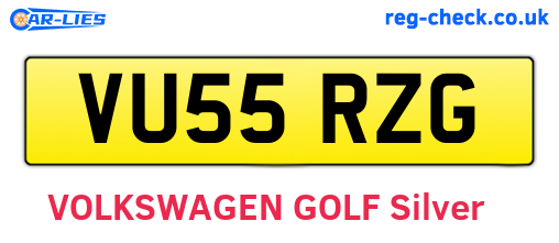 VU55RZG are the vehicle registration plates.