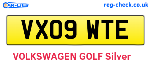 VX09WTE are the vehicle registration plates.