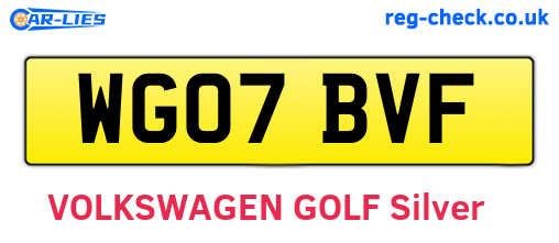 WG07BVF are the vehicle registration plates.