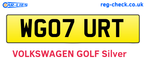 WG07URT are the vehicle registration plates.