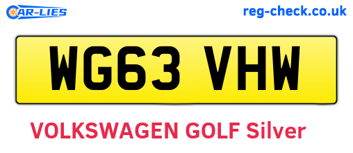 WG63VHW are the vehicle registration plates.