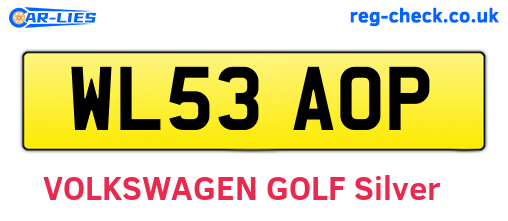 WL53AOP are the vehicle registration plates.