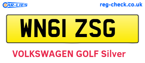 WN61ZSG are the vehicle registration plates.