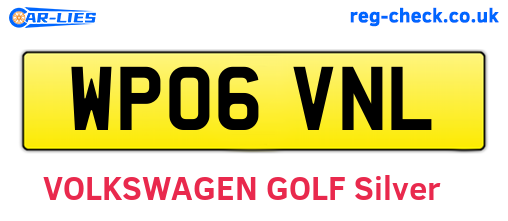 WP06VNL are the vehicle registration plates.