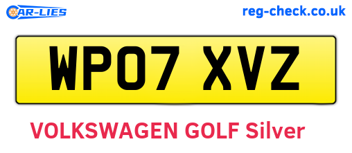 WP07XVZ are the vehicle registration plates.