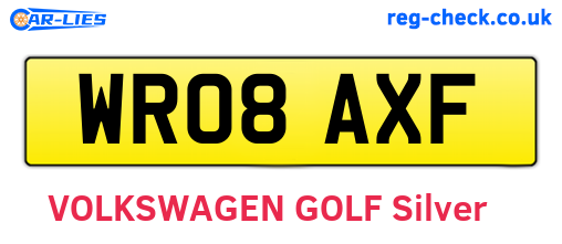 WR08AXF are the vehicle registration plates.