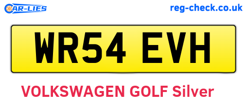 WR54EVH are the vehicle registration plates.