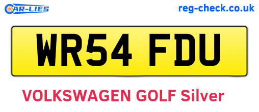 WR54FDU are the vehicle registration plates.
