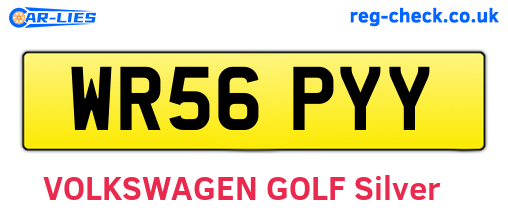 WR56PYY are the vehicle registration plates.