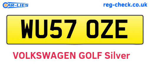 WU57OZE are the vehicle registration plates.