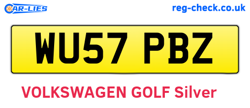 WU57PBZ are the vehicle registration plates.
