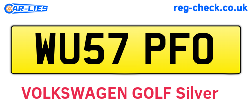 WU57PFO are the vehicle registration plates.