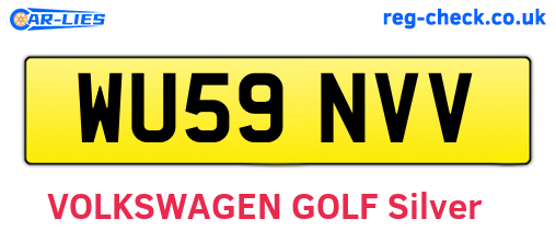 WU59NVV are the vehicle registration plates.