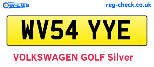 WV54YYE are the vehicle registration plates.