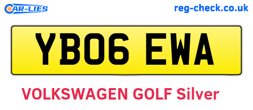 YB06EWA are the vehicle registration plates.