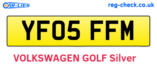 YF05FFM are the vehicle registration plates.
