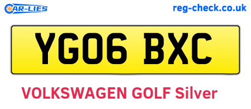 YG06BXC are the vehicle registration plates.