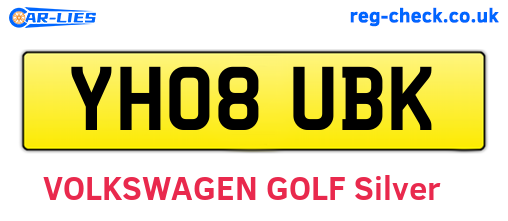 YH08UBK are the vehicle registration plates.