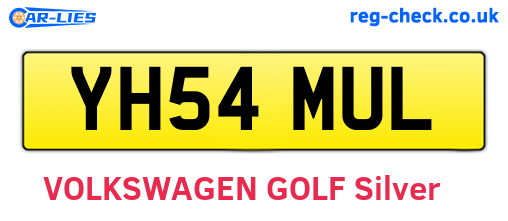 YH54MUL are the vehicle registration plates.