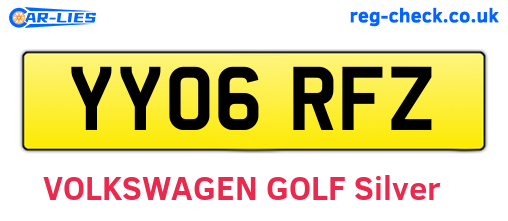 YY06RFZ are the vehicle registration plates.