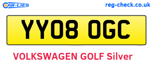 YY08OGC are the vehicle registration plates.