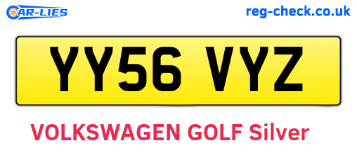YY56VYZ are the vehicle registration plates.