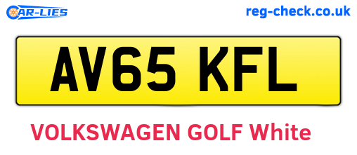 AV65KFL are the vehicle registration plates.