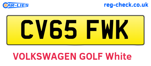 CV65FWK are the vehicle registration plates.
