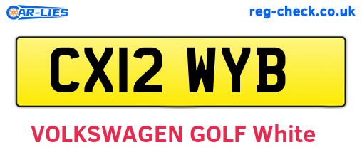 CX12WYB are the vehicle registration plates.