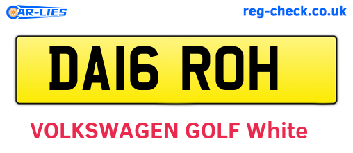 DA16ROH are the vehicle registration plates.