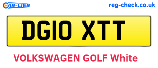 DG10XTT are the vehicle registration plates.