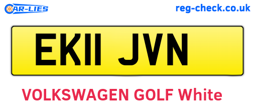 EK11JVN are the vehicle registration plates.