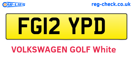 FG12YPD are the vehicle registration plates.