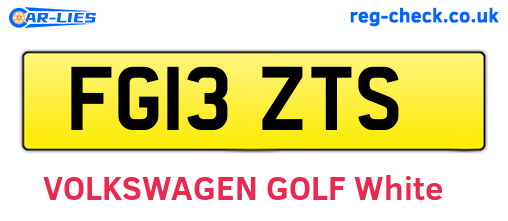 FG13ZTS are the vehicle registration plates.