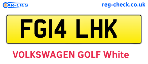 FG14LHK are the vehicle registration plates.