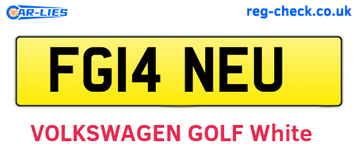 FG14NEU are the vehicle registration plates.