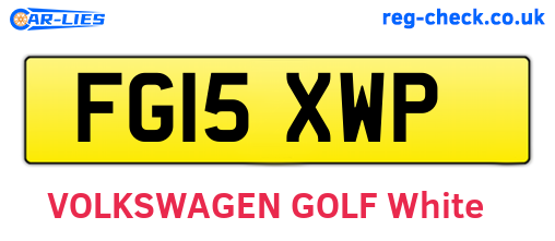 FG15XWP are the vehicle registration plates.