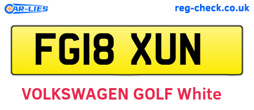 FG18XUN are the vehicle registration plates.