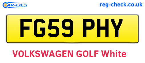 FG59PHY are the vehicle registration plates.