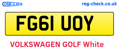 FG61UOY are the vehicle registration plates.