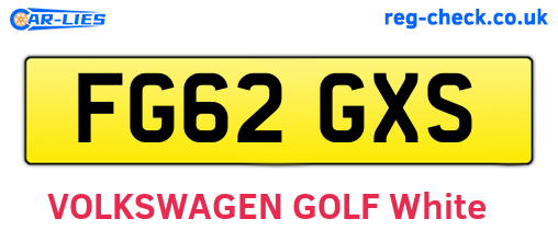 FG62GXS are the vehicle registration plates.