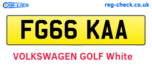 FG66KAA are the vehicle registration plates.