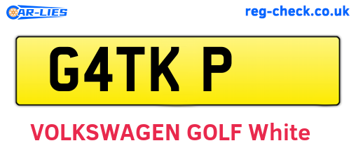 G4TKP are the vehicle registration plates.
